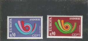 Andorra (French Administration)  Scott#  219-220  MNH  (1973 Europa)