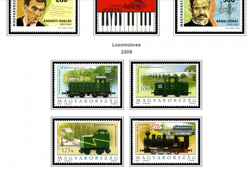 COLOR PRINTED HUNGARY 2000-2010 STAMP ALBUM PAGES (101 illustrated pages)