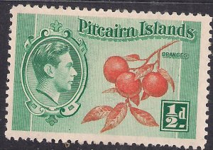 Pitcairn Islands 1940 - 51 KGV1 1/2d Cluster of Oranges MM SG 1 ( R544 )