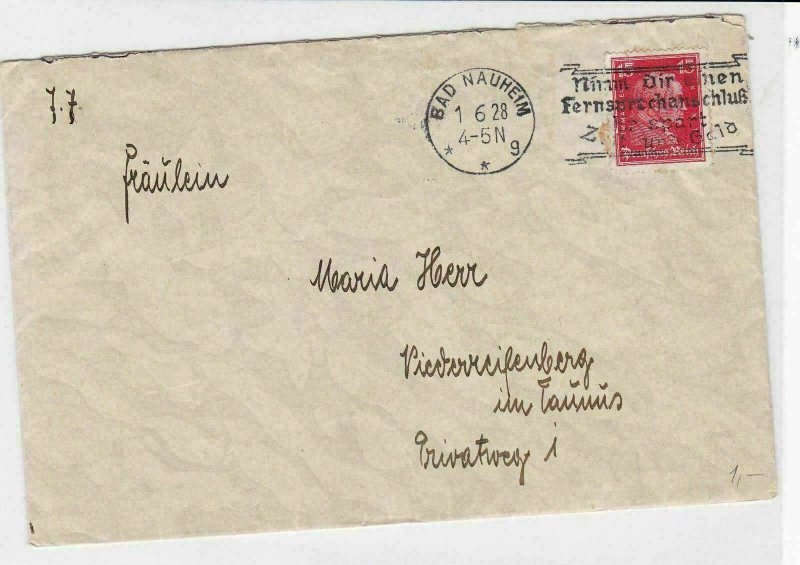 germany 1928  slogan cancel  stamps cover ref r13513