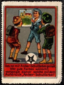 Vintage Germany Poster Stamp Koch & Schmidt, Coburgbey Anker School Colors