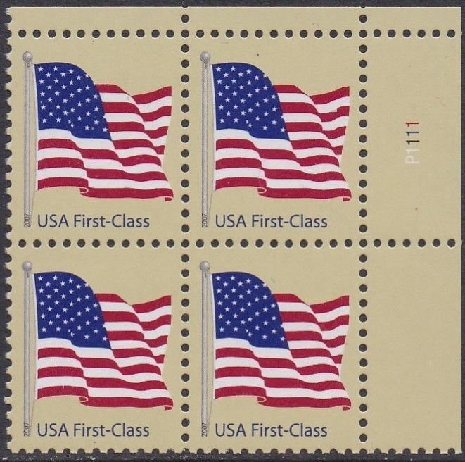 4129 Flag Plate Block MNH