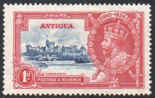 Antigua 1935 1d deep blue and carmine (Silver Jubilee) MH