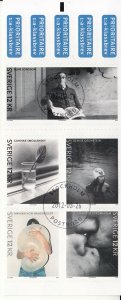 Sweden 2012 used Sc 2684 Booklet pane of 5 different 12k Art Photography