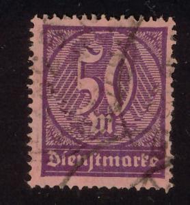 Germany official Scott#  O20 50pf Numeral on Eagle cancel...