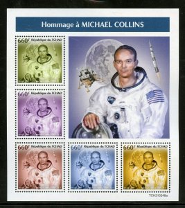 CHAD 2021 HOMMAGE TO MICHAEL COLLINS APOLLO 11 SPACE SHEET MINT NH