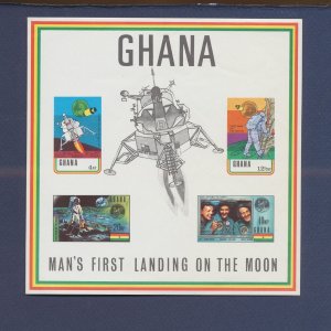 GHANA - Scott 389a  - MNH S/S - Astronauts, Moon Landing, Space -