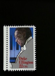 1986 22c Duke Ellington, Music Artist, Jazz Scott 2211 Mint F/VF NH