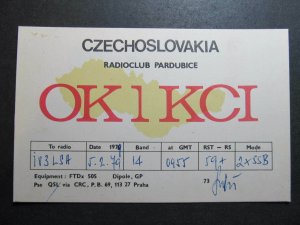 10065 Amateur Radio QSL Card PARDUBICE CZECHOSLOVAKIA-