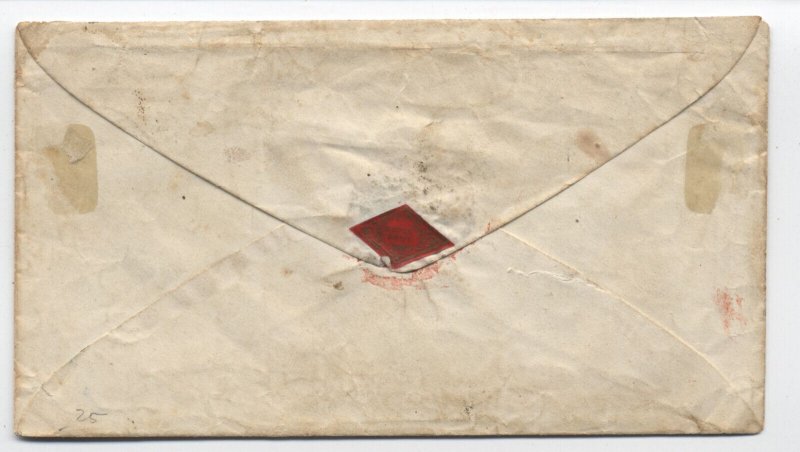 1850s East Weymouth MA stampless cover paid 3 in circle rate [6861.46]