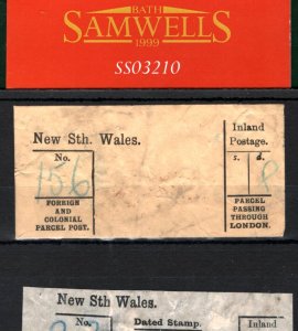 GB Australia *NEW SOUTH WALES* Foreign & Colonial PARCEL POST LABELS{2} SS3210