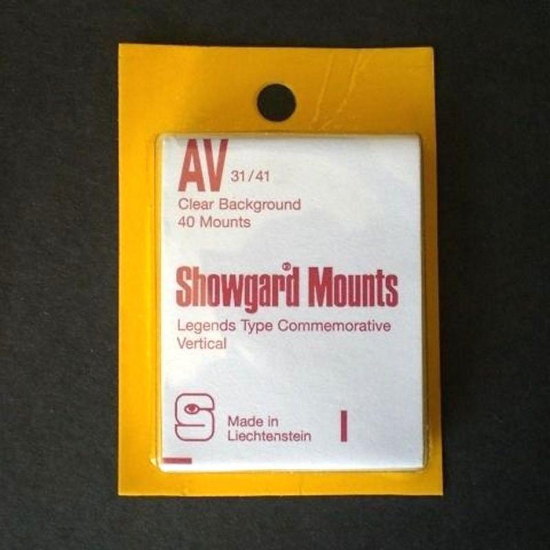 Showgard Stamp Mount Size AV 31/41 mm - CLEAR (Pack of 40) (31x41 31mm)  PRECUT