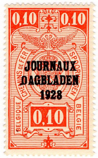 (I.B) Belgium Railways : Newspaper Parcel 10c (Journaux Dagbladen)