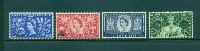 Oman - Sc# 52-5. 1953 QEII Coronation. MNH $14.25.