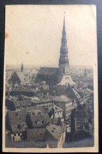 1931 Riga Latvia RPPC Postcard Cover To Wolfenbittel Germany City View