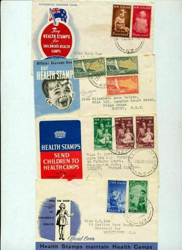 New Zealand 1940s/50s HEALTH Covers & FDC x 34 (Tro199