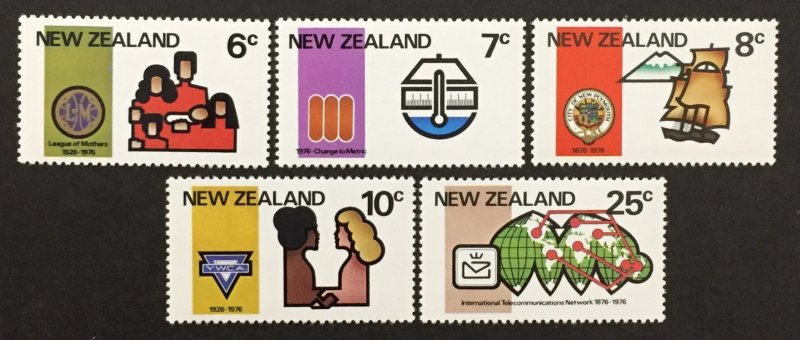 New Zealand 1976 #593-7, League of Mothers, MNH.