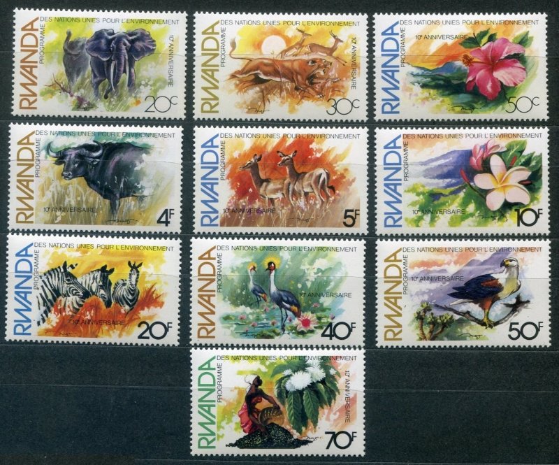 1982 Rwanda 1196-1205 Fauna and flora 7,50 €