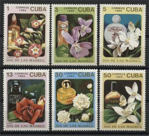 CUBA, FLOWERS, MNH SET 1989		