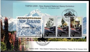 New Zealand 2009 TIMPEX Exhibition Edmund Hillary - Mount Cook Minisheet FDC