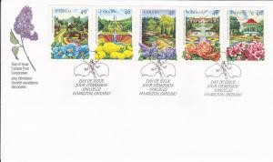 Canada # 1311-1315, Cacheted First Day Cover, Flower Gardens