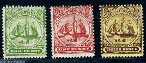 TURKS & CAICOS SCOTT10/12, SG#110/12 MINT HINGED