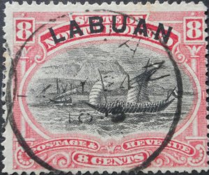 Labuan 1894 Eight Cents SG 68 used