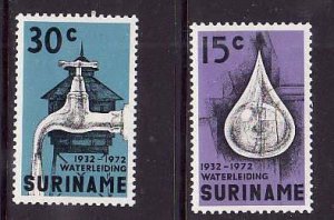 Surinam-Sc#395-6- id12-unused NH set-Water works-1972-