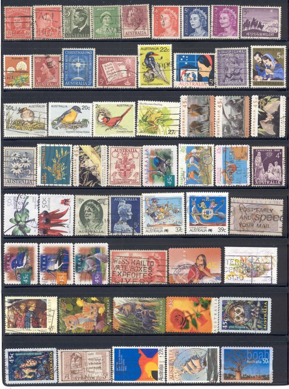 Australia - lot of 55 different stamps Lot # 0_04