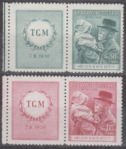 Czechoslovakia Scott #B150-B151 1938 MNH with labels