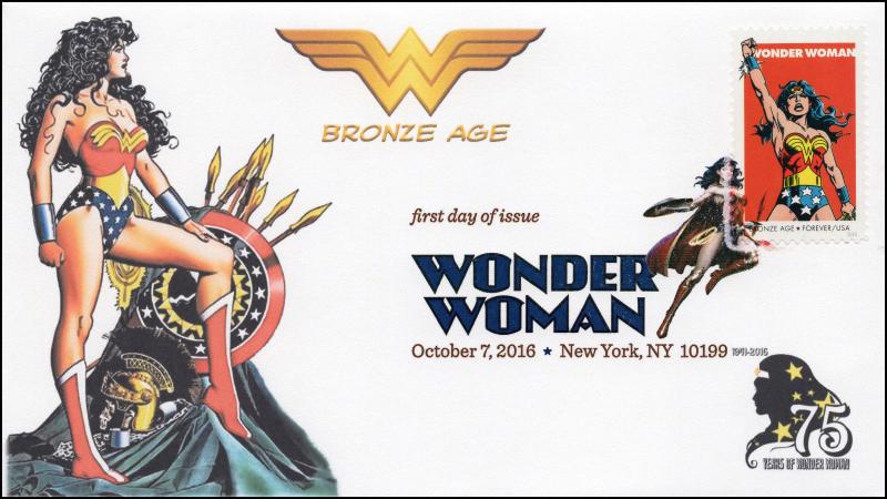 2016, Wonder Woman, Bronze Age, Digital Color Postmark, NY NY, 16-282