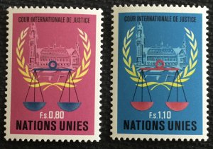 UN Geneva #87-88 MNH 2 Singles Intl Court of Justice SCV $1.00 L22