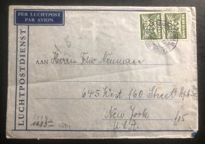 1941 Amsterdam Netherlands Airmail Censored  Cover To New York USA