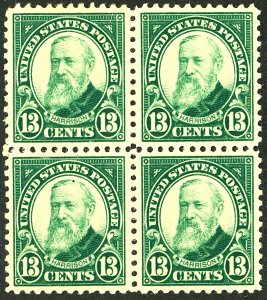 U.S. #622 MINT BLOCK OF 4 OG HR