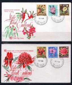 Australia 434-439 Flowers Set of Two U/A FDC