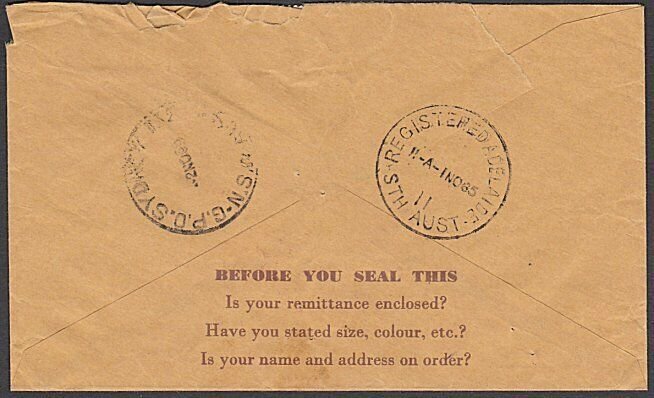 NAURU 1965 2/5d rate registered cover to Sydney - mixed issues..............M589