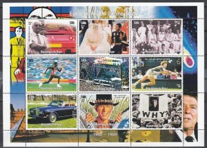 Niger, 1998 Cinderella issue. 1980-1989 EVENTS sheet of 9. ^