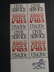​UNITED STATES-1983 SC#2053 CIVIL SERVICE   MNH BLOCK OF 4 VERY FINE