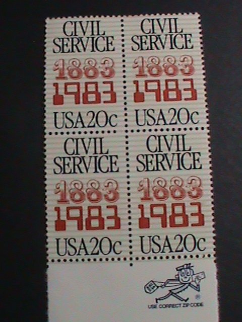 ​UNITED STATES-1983 SC#2053 CIVIL SERVICE   MNH BLOCK OF 4 VERY FINE