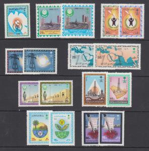 Saudi Arabia Sc 971/1008 MNH. 1986 issues, 9 complete sets, fresh, bright, F-VF