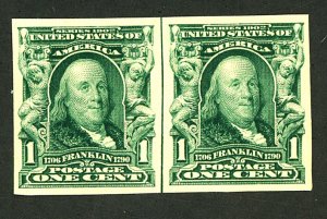 U.S. #314 MINT LINE PAIR OG NH ONE STAMP/LH OTHER STAMP