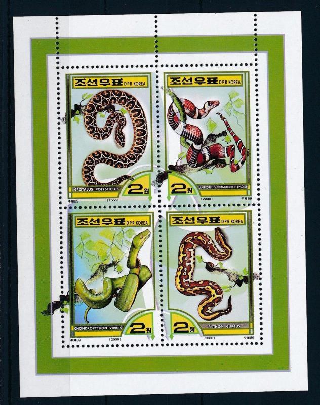 [32397] Korea 2000 Reptiles Snakes MNH Sheet