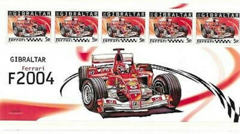 2004  GIBRALTAR  -  SG.  1113 SHEETLET  -  FERRARI -  UNMOUNTED MINT