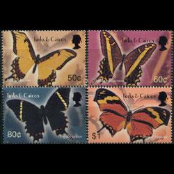 TURKS & CAICOS 2003 - Scott# 1422-5 Butterflies Set of 4 NH