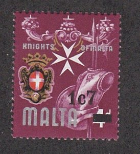 Malta # 521, Surcharged Stamp, Mint LH