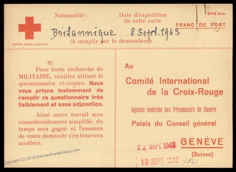 UK 1943 Japanese POW Bandeoing Java Camp Red Cross Cover Catholic Switzerl 89622