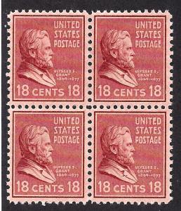 823 Mint,OG,NH... Block of 4