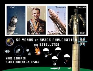 Tanzania 2009 - Space Yuri Gagarin - Sheet of 4 Stamps - Scott #2539 - MNH