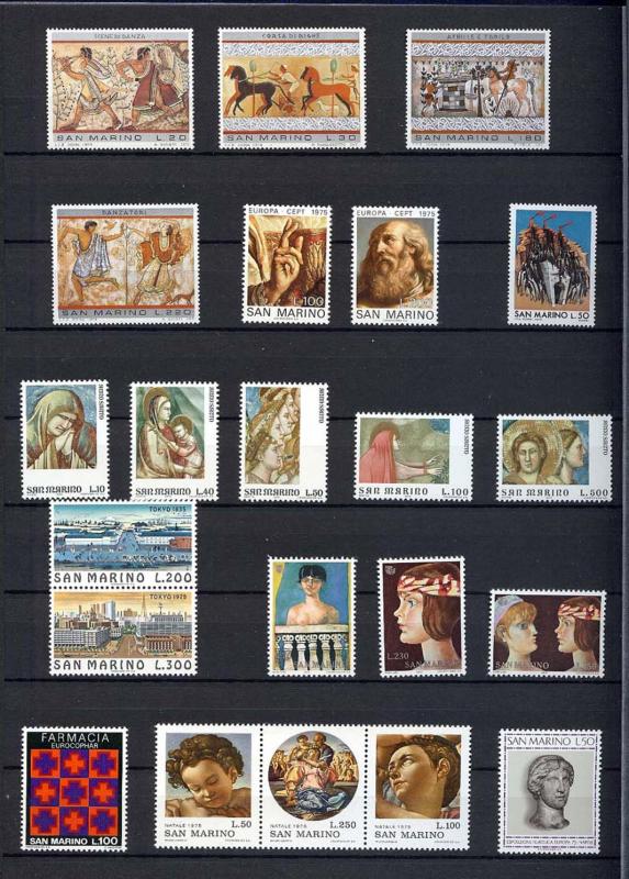 1975 - SAN MARINO - Complete year set - Scott #853 and others - MNH**