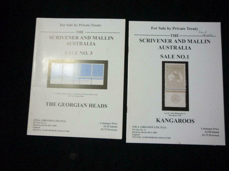 2 SCRIVENER AND MALLIN AUSTRALIA PRIVATE TREATY SALE CATALOGUES